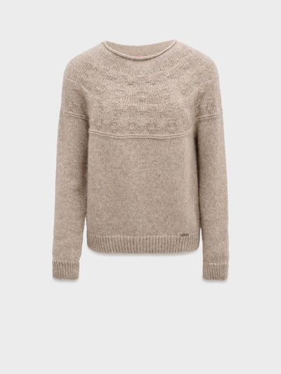 Chic Beanie Sweater Cotton Color Beige