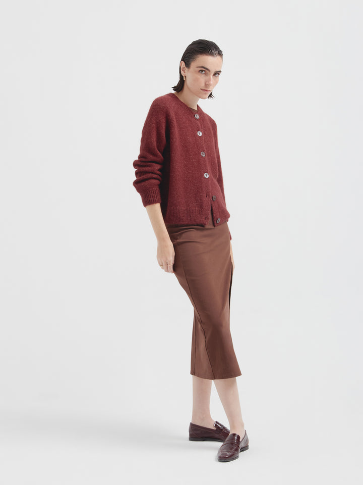 Celeste Cardigan Suri Alpaca Color Cherry