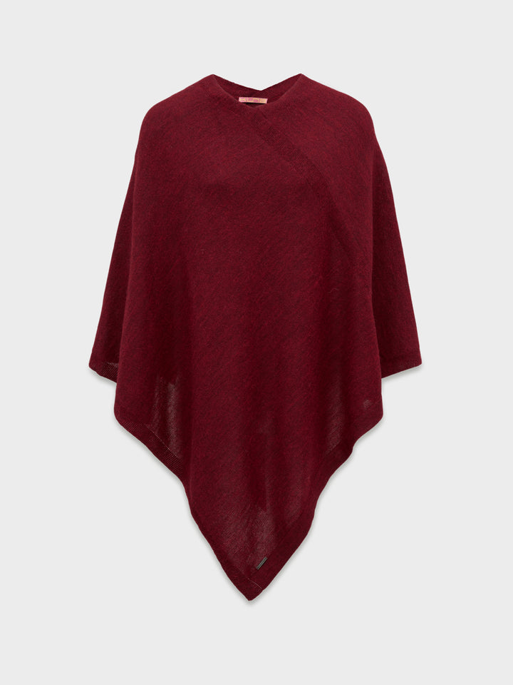 Almendra Poncho Baby Alpaca Color Cherry