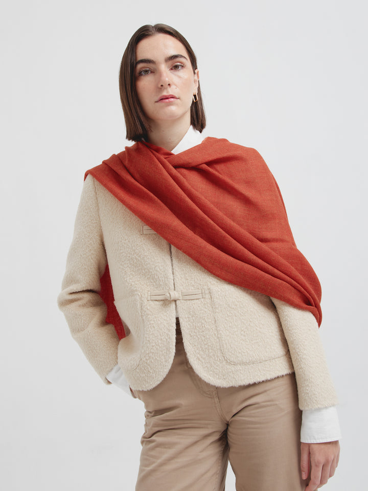 Amareto Shawl Baby Alpaca Color Orange