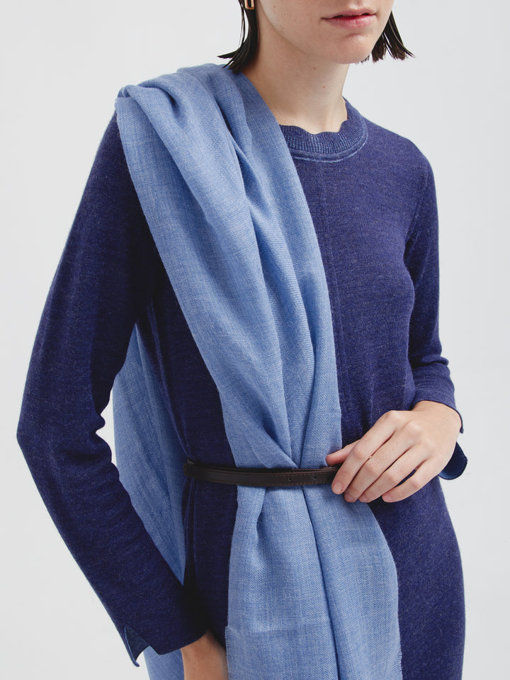 Amareto Shawl Baby Alpaca Color Sky Blue