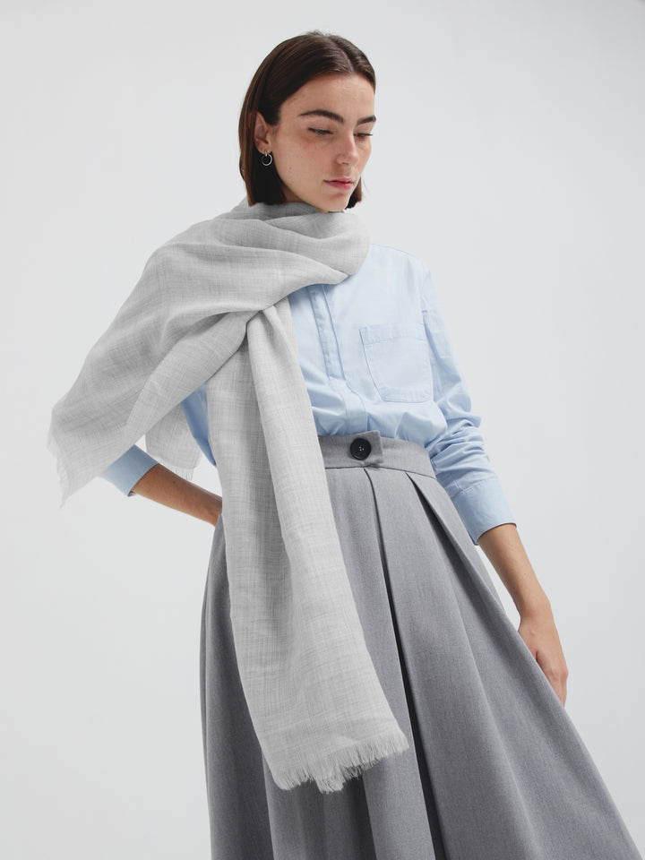 Amareto Shawl Baby Alpaca Color Grey