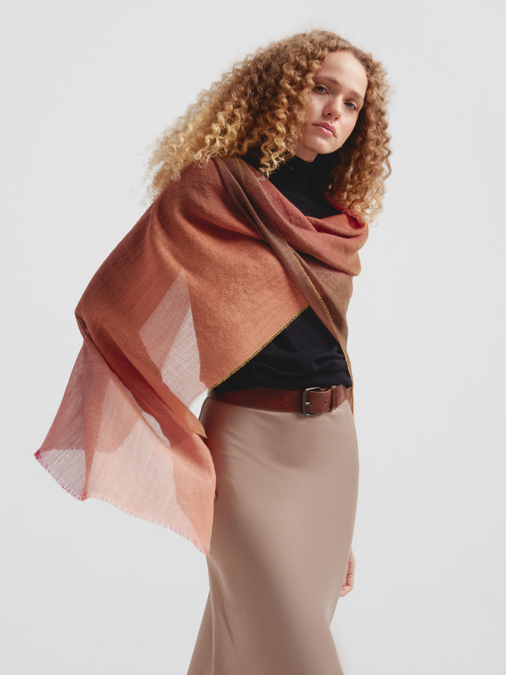 Zulma Shawl Baby Alpaca Color Orange