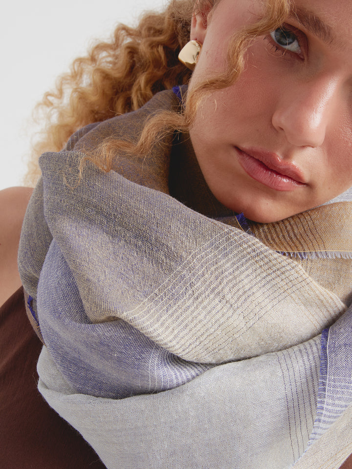 Zulma Shawl Baby Alpaca Color Blue