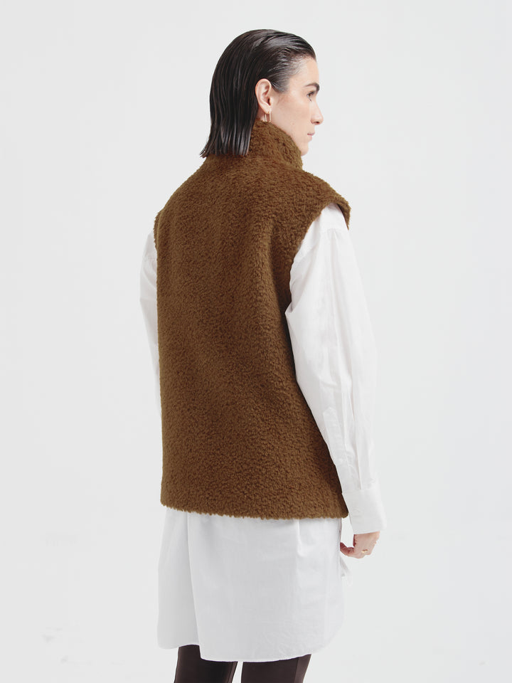 Carmen Vest Suri Alpaca Color Brown