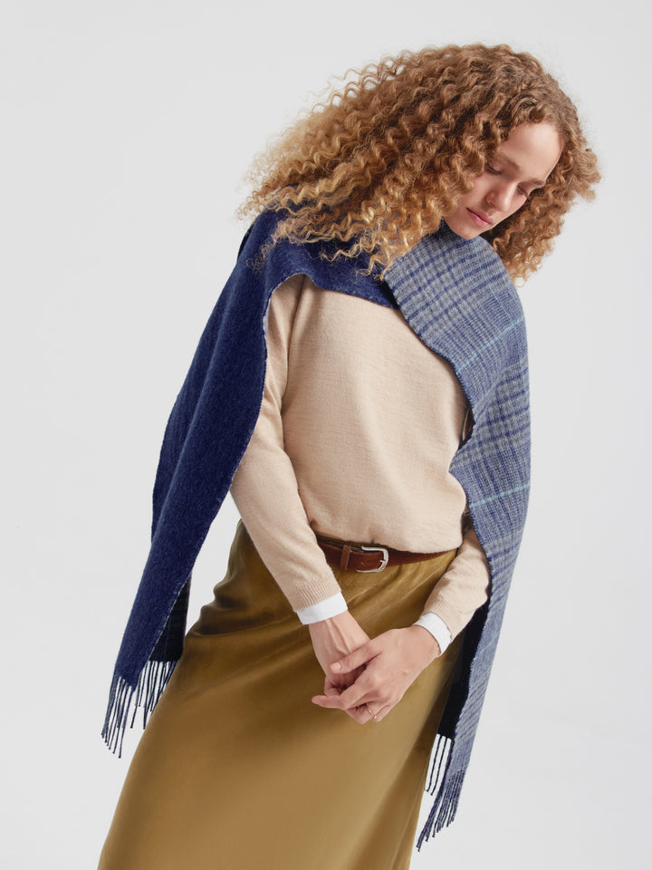 Chilian Scarf Baby Alpaca Color Blue