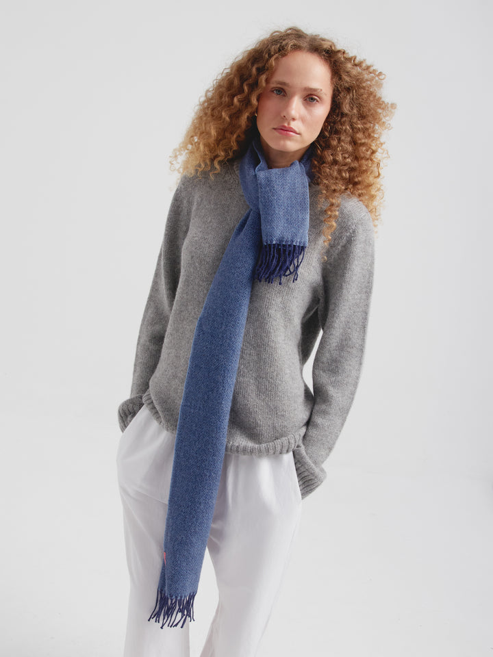 Celadon Scarf Baby Alpaca Color Blue