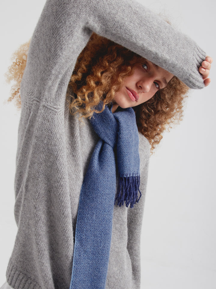 Celadon Scarf Baby Alpaca Color Blue