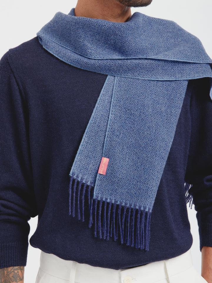 Celadon Scarf Baby Alpaca Color Blue