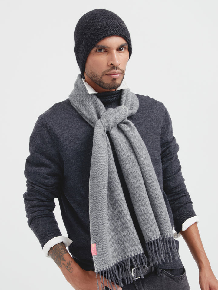 Celadon Scarf Baby Alpaca Color Grey