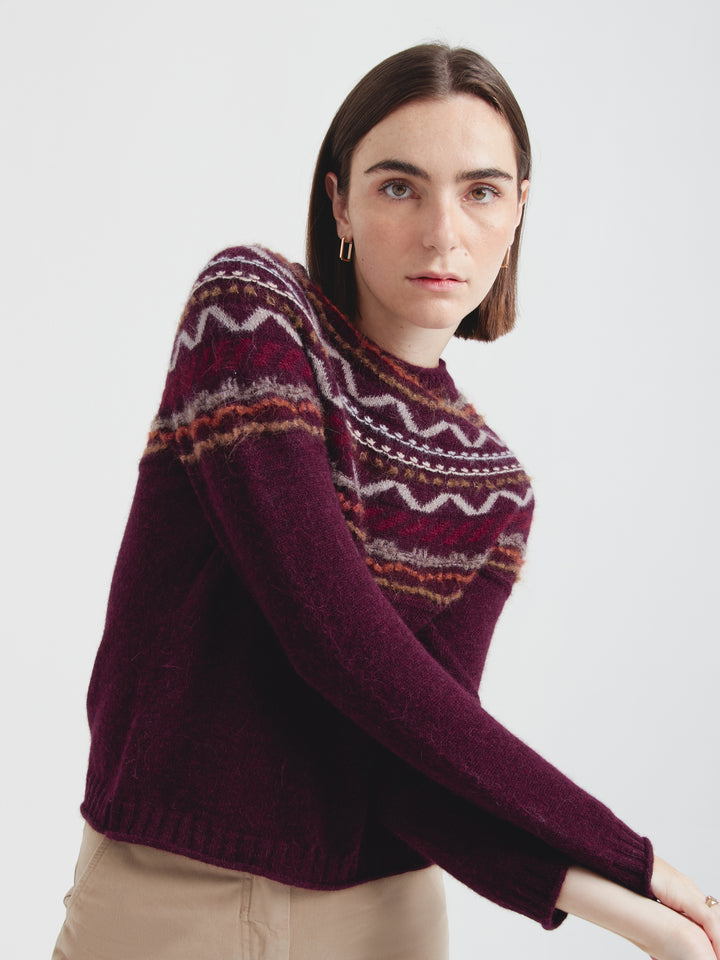 Camila Sweater Baby Alpaca Color Cherry