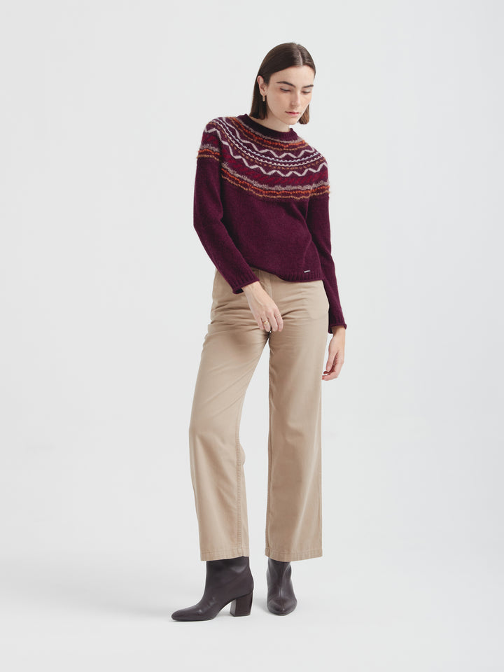 Camila Sweater Baby Alpaca Color Cherry