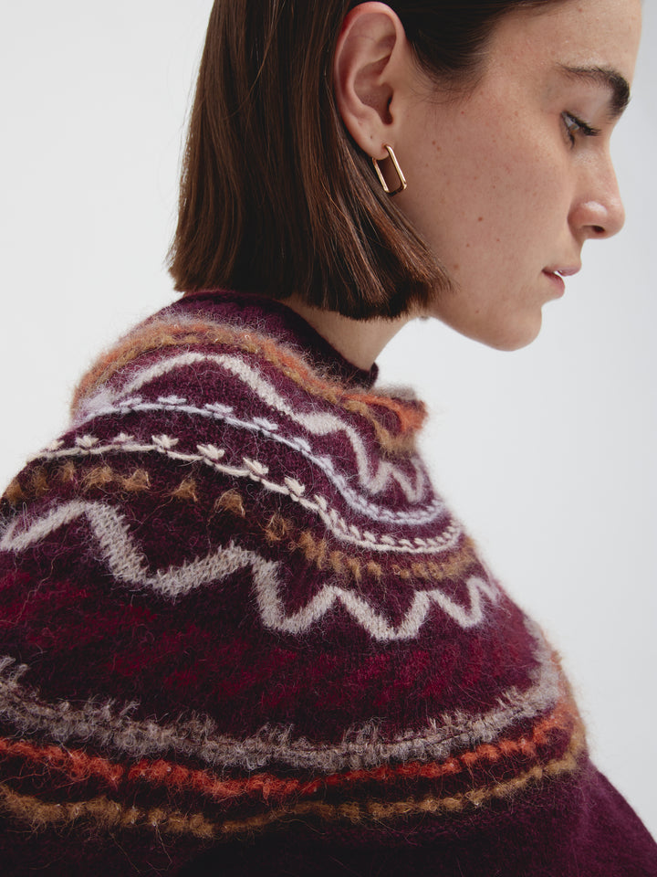 Camila Sweater Baby Alpaca Color Cherry