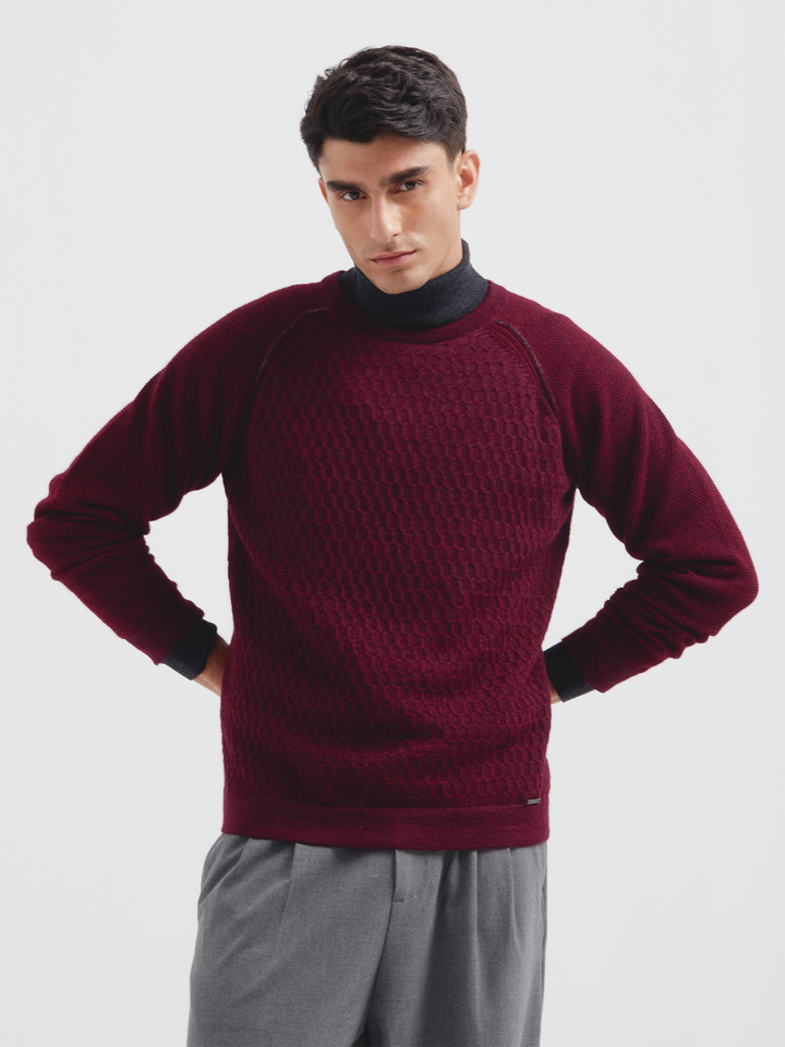 Robin Sweater Baby Alpaca Color Cherry