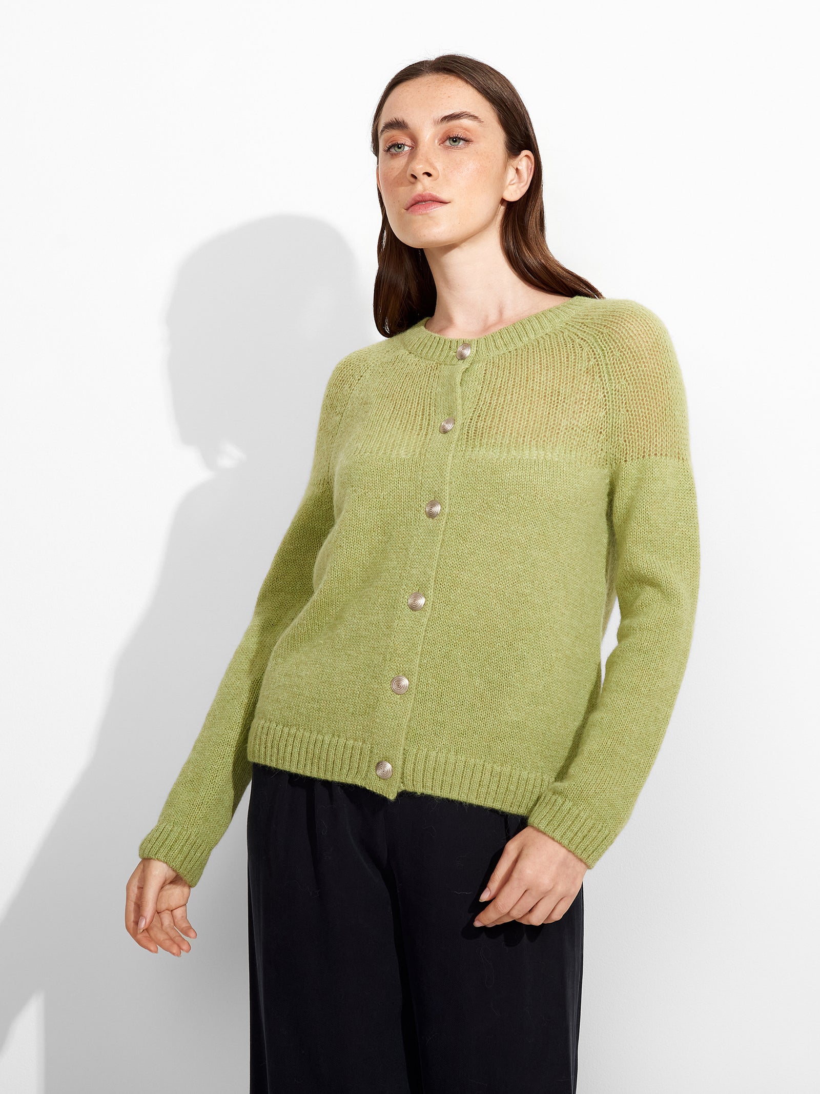 Cárdigan Zabine Baby Alpaca Color Verde
