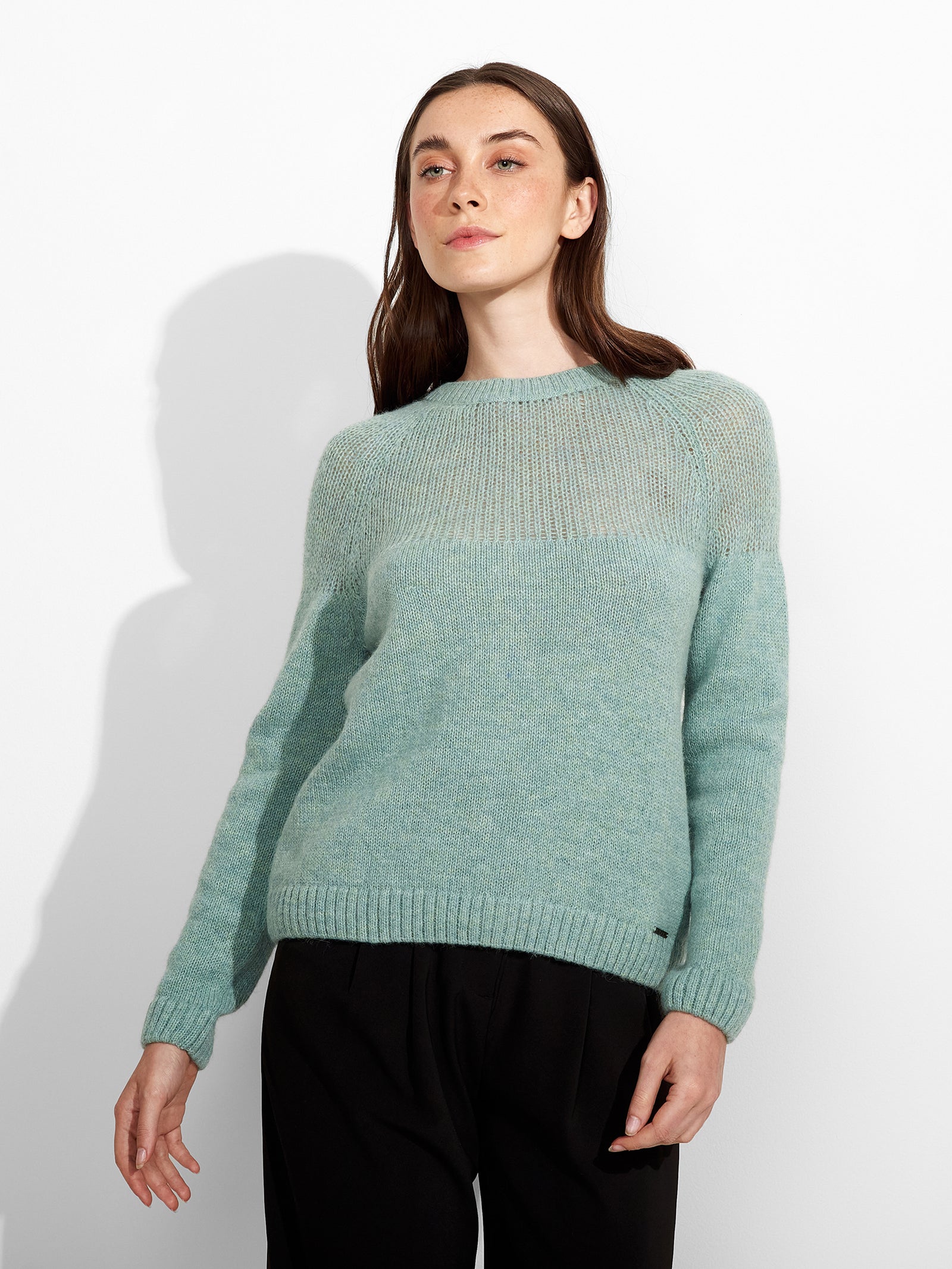 Cárdigan Zabine Baby Alpaca Color Azul Claro