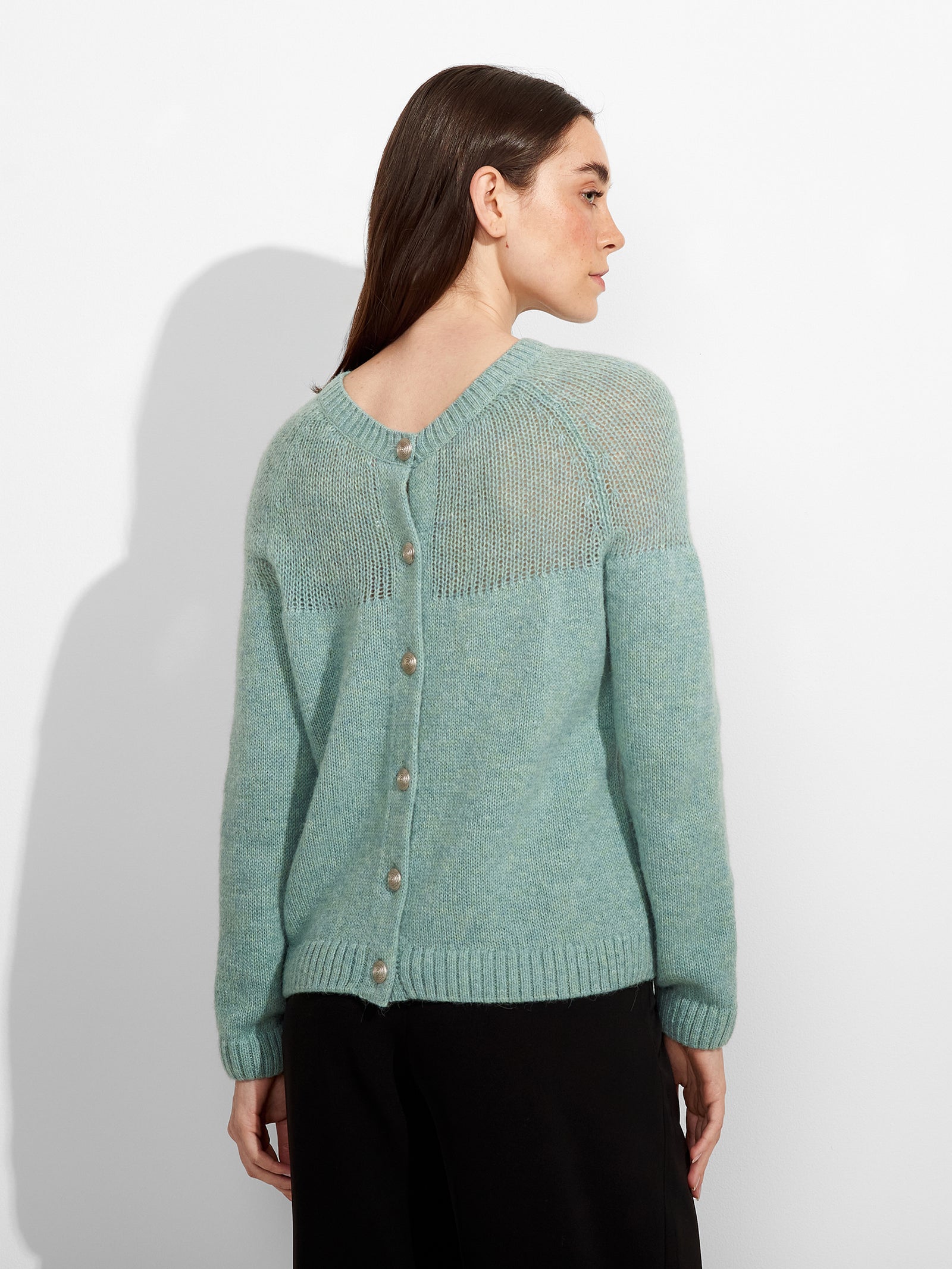 Cárdigan Zabine Baby Alpaca Color Azul Claro