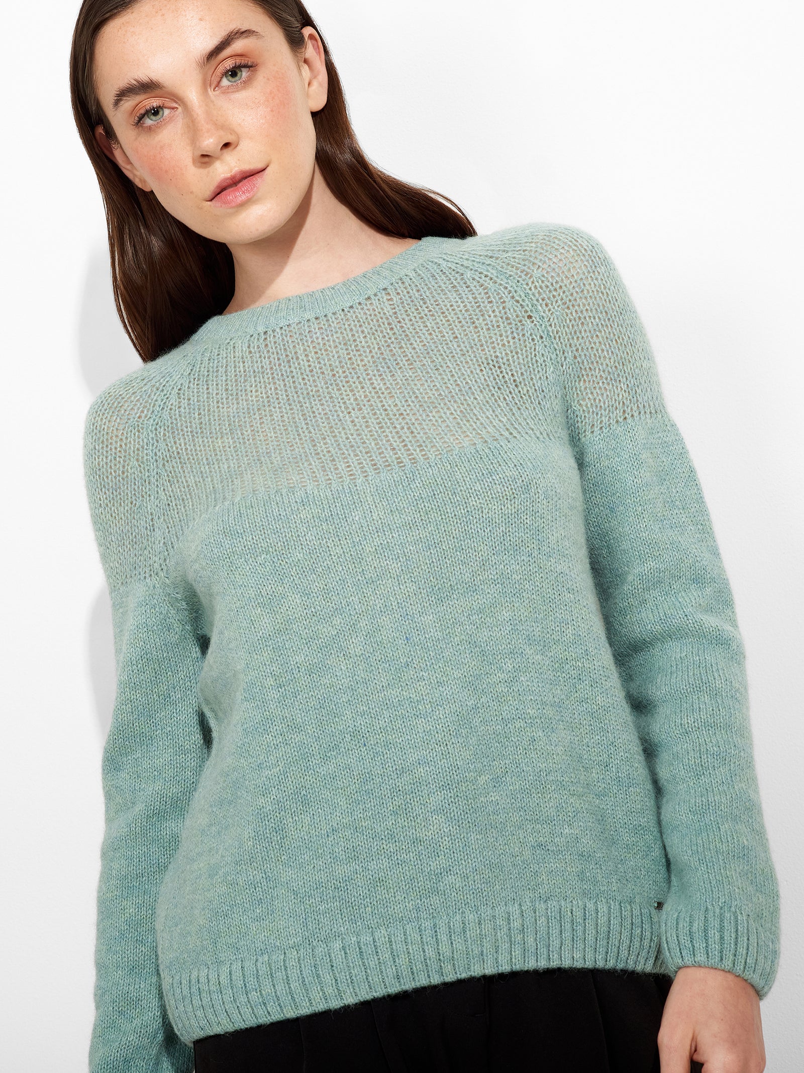 Cárdigan Zabine Baby Alpaca Color Azul Claro