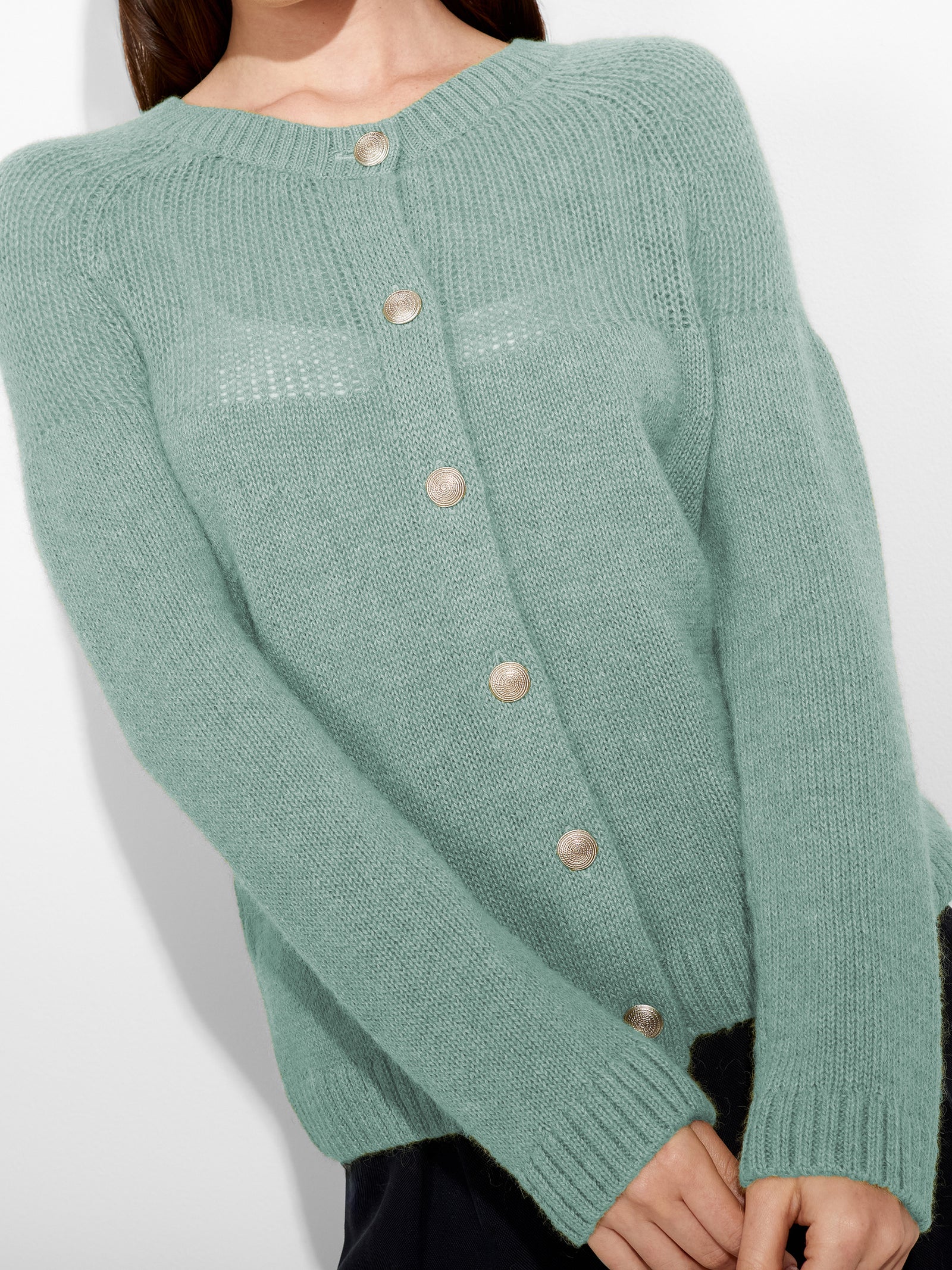 Cárdigan Zabine Baby Alpaca Color Azul Claro