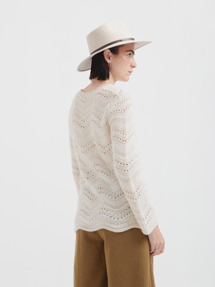 Cristal Sweater Baby Alpaca Color Ecru