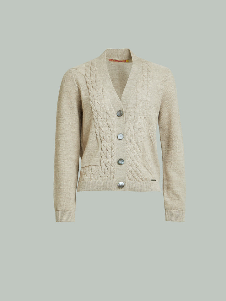 Cárdigan Yanina Baby Alpaca Color Beige