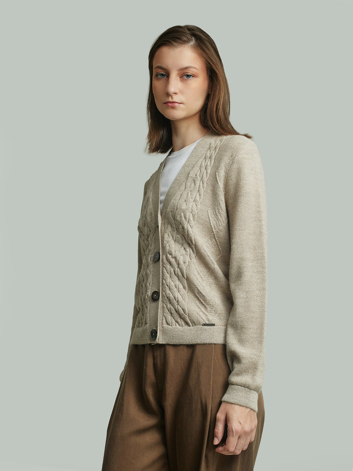 Cárdigan Yanina Baby Alpaca Color Beige