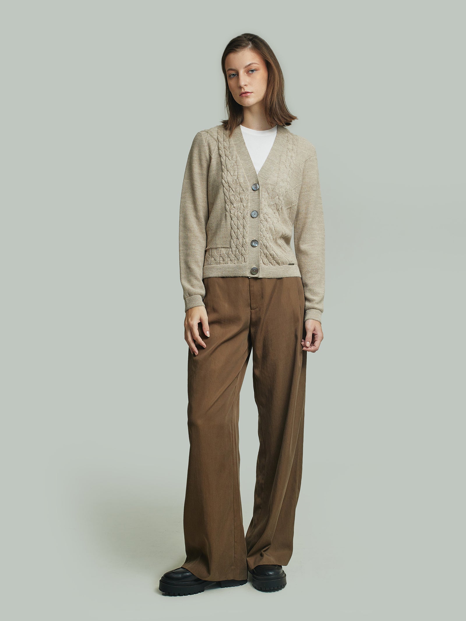 Cárdigan Yanina Baby Alpaca Color Beige