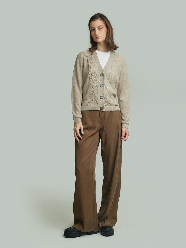 Cárdigan Yanina Baby Alpaca Color Beige