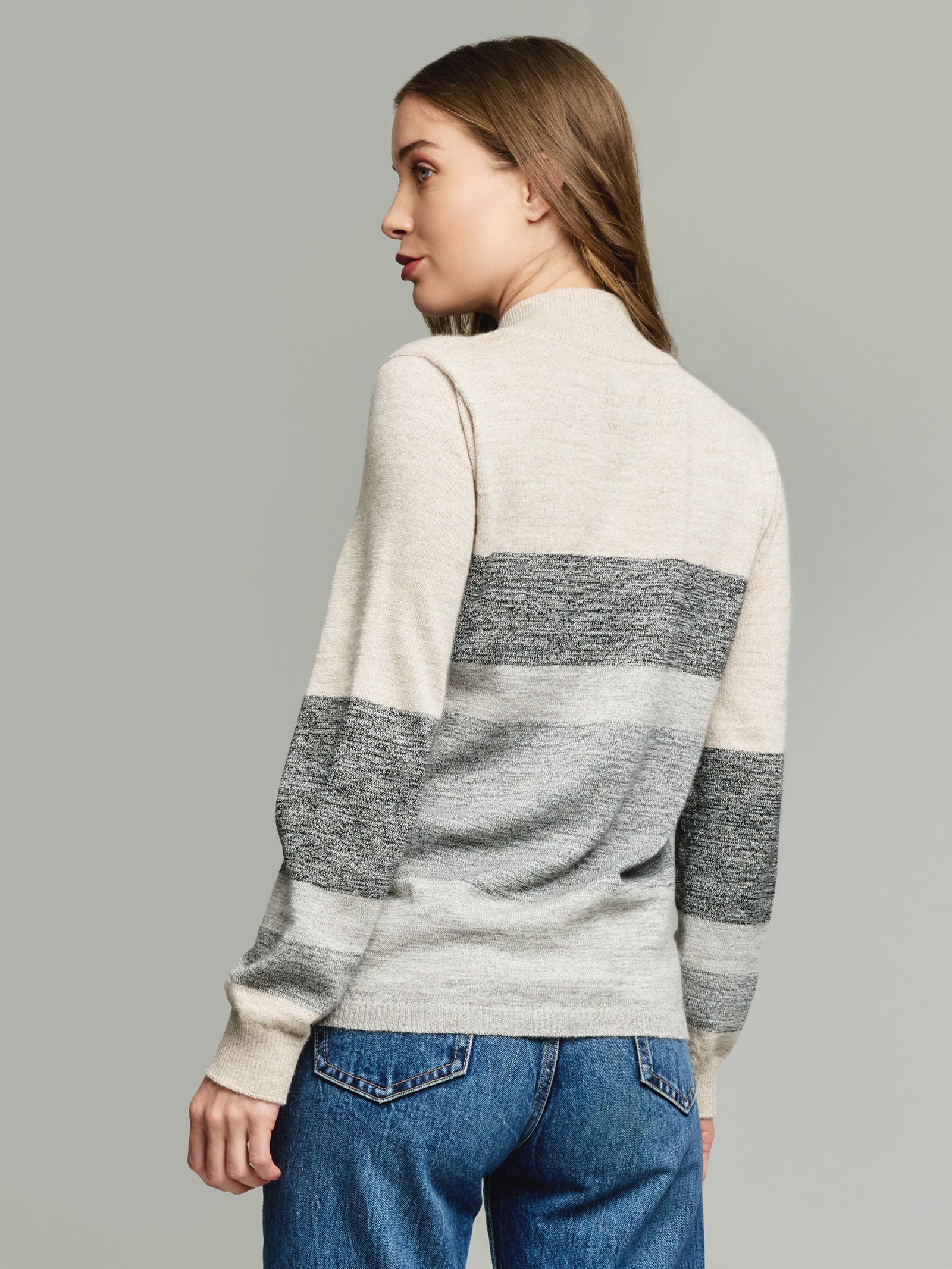 Cárdigan Yamelia Baby Alpaca Color Gris
