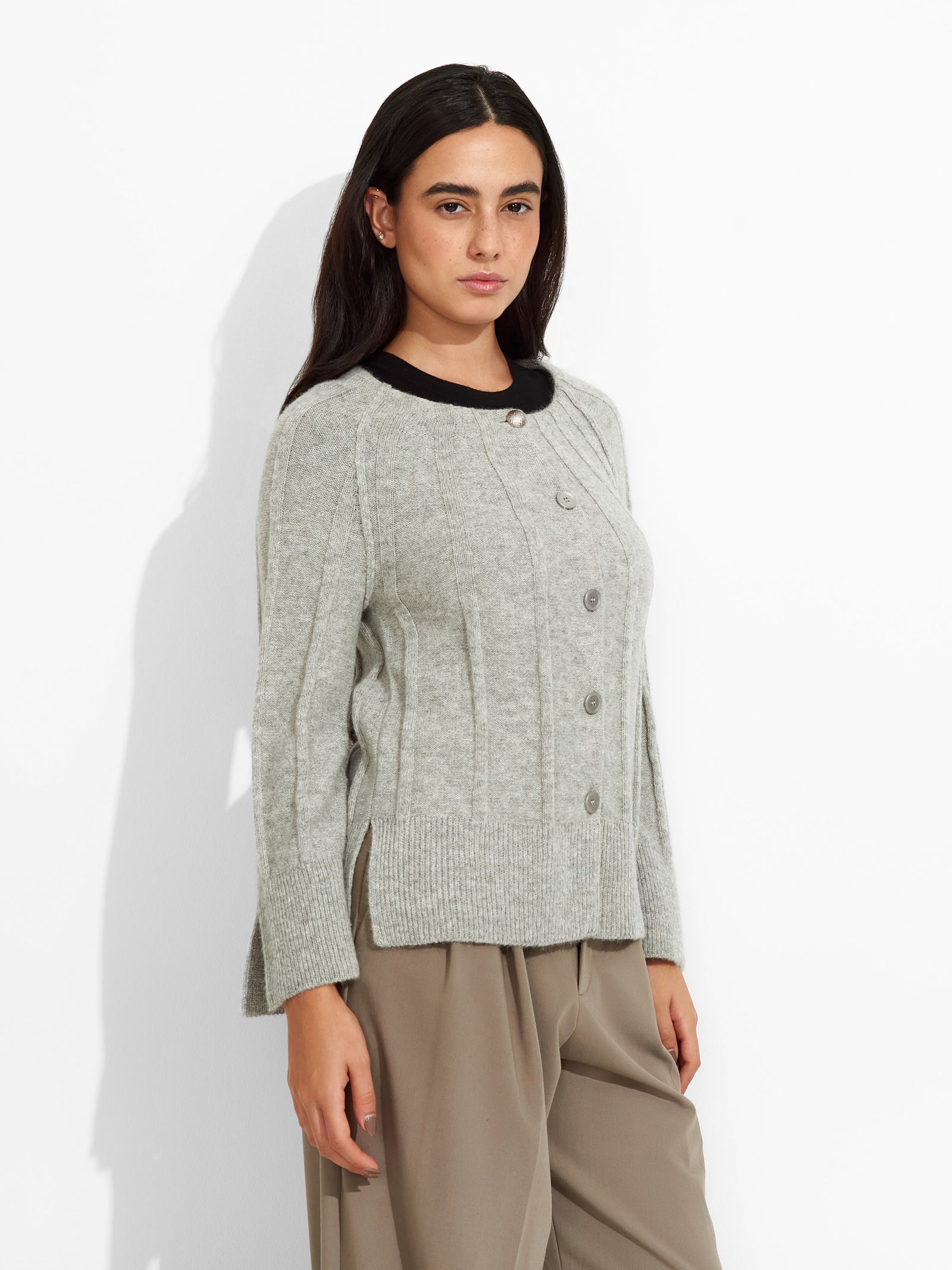 Zephir Cardigan Baby Alpaca Color Grey