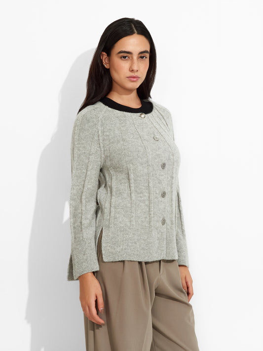 Zephir Cardigan Baby Alpaca Color Grey