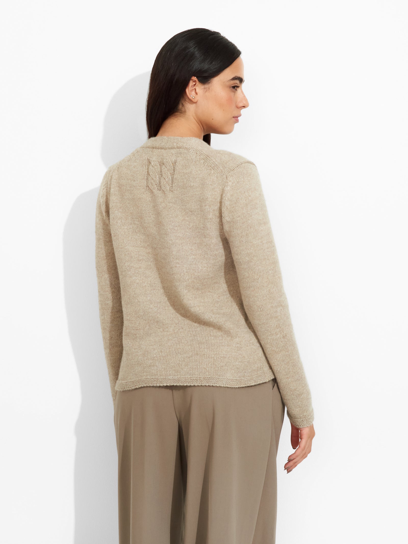 Zafiro Cardigan Baby Alpaca Color Beige