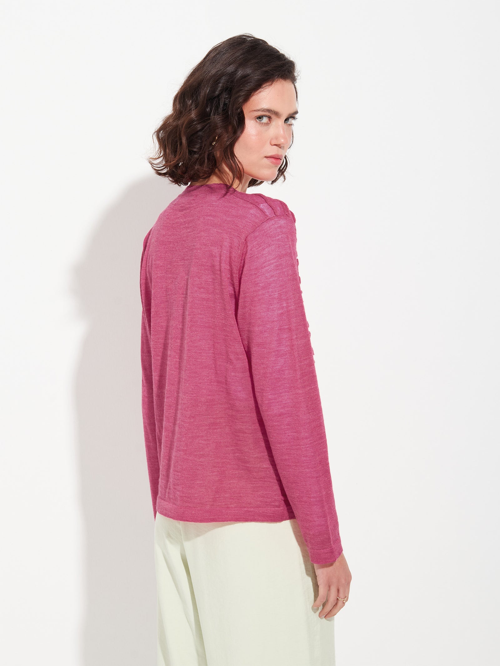 Zarina Cardigan Baby Alpaca Color Fuchsia