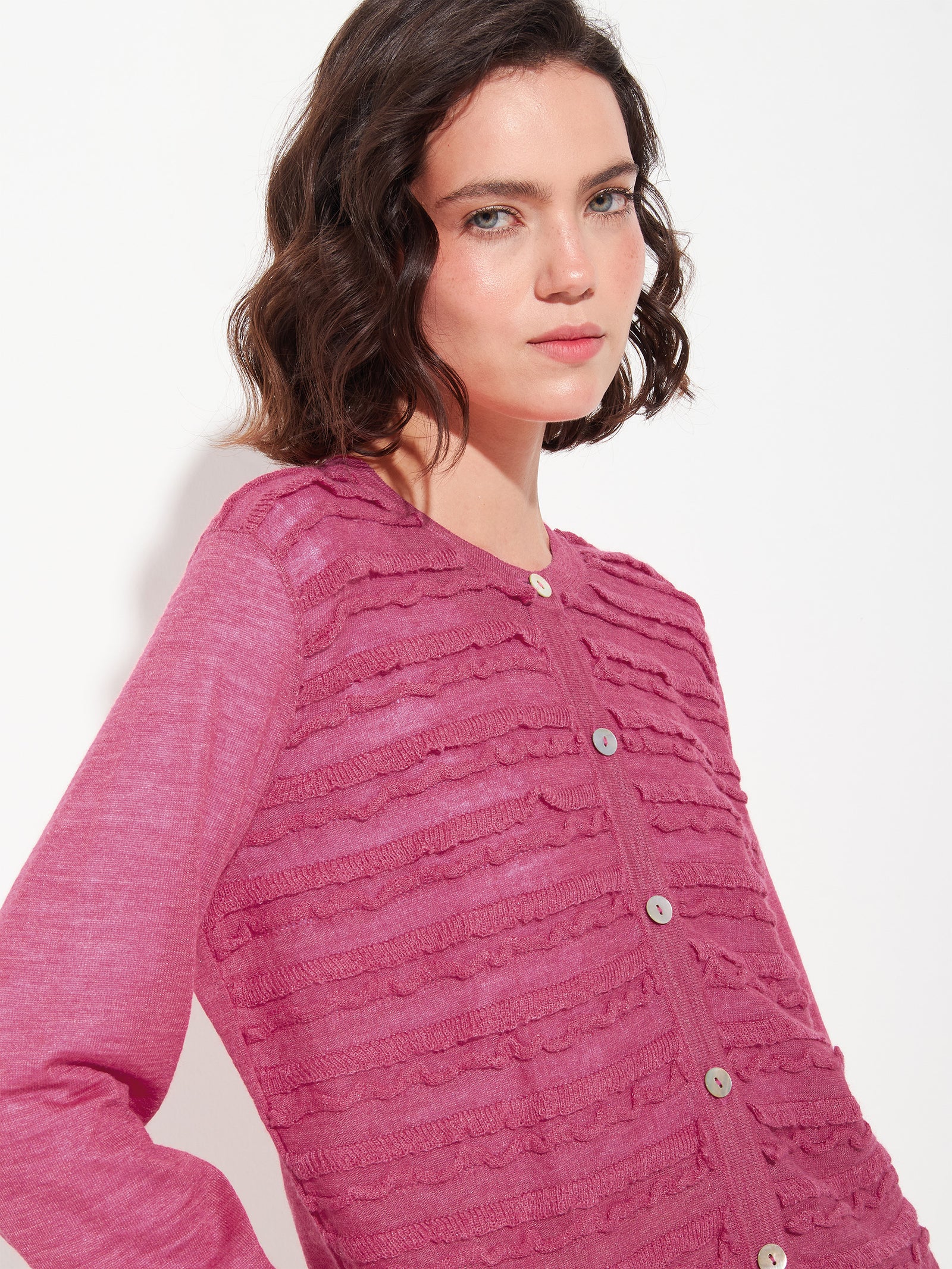 Zarina Cardigan Baby Alpaca Color Fuchsia