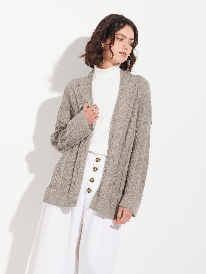 Bertha Cardigan Baby Alpaca Color Grey