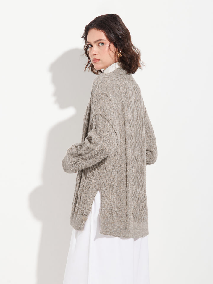Bertha Cardigan Baby Alpaca Color Grey