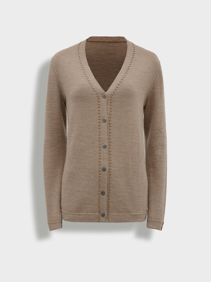 Brenda Card Cardigan Baby Alpaca Color Brown