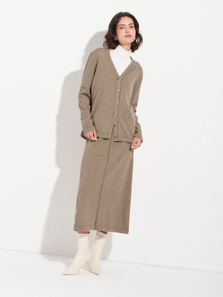 Brenda Card Cardigan Baby Alpaca Color Brown