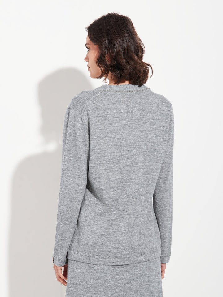Brenda Card Cardigan Baby Alpaca Color Grey