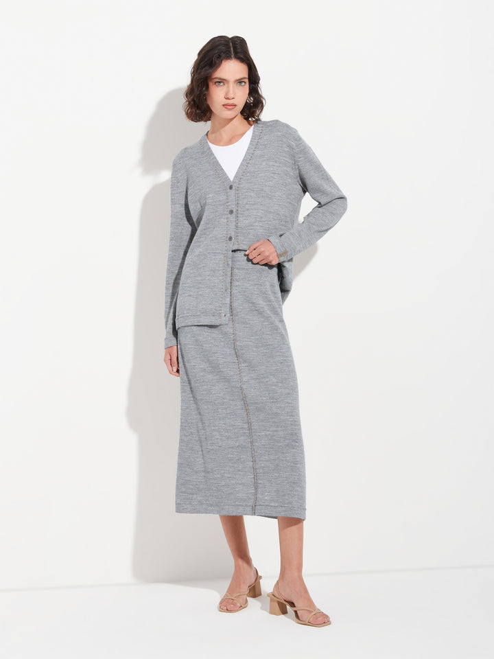 Brenda Card Cardigan Baby Alpaca Color Grey