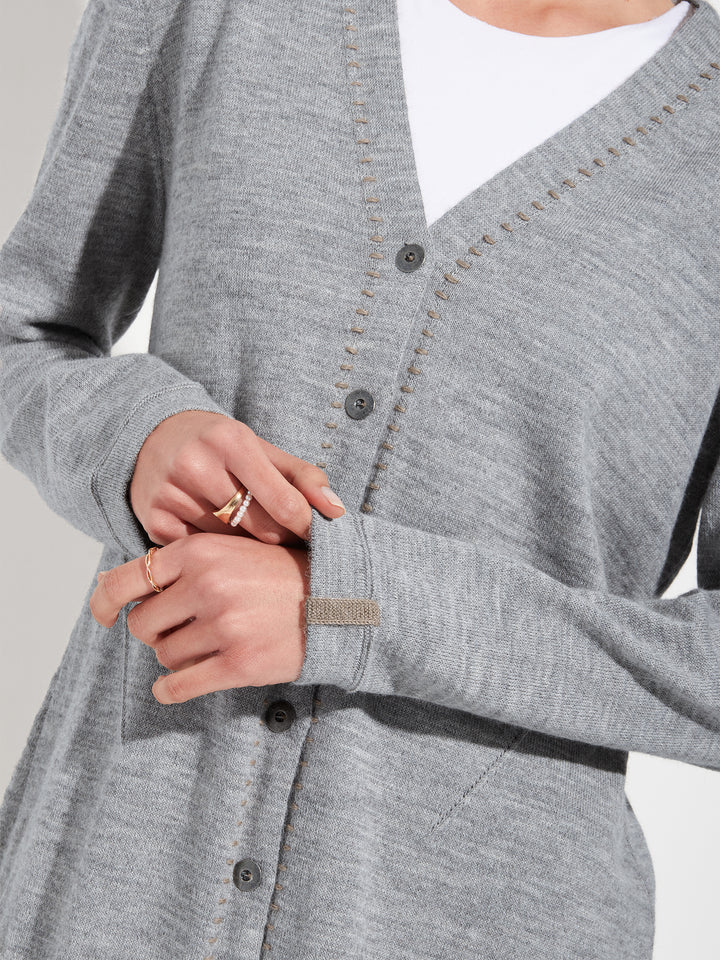 Brenda Card Cardigan Baby Alpaca Color Grey
