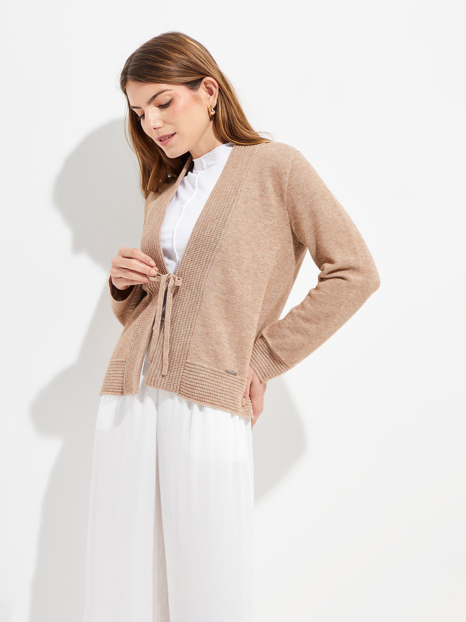 Cárdigan Yalika Algodón Color Beige