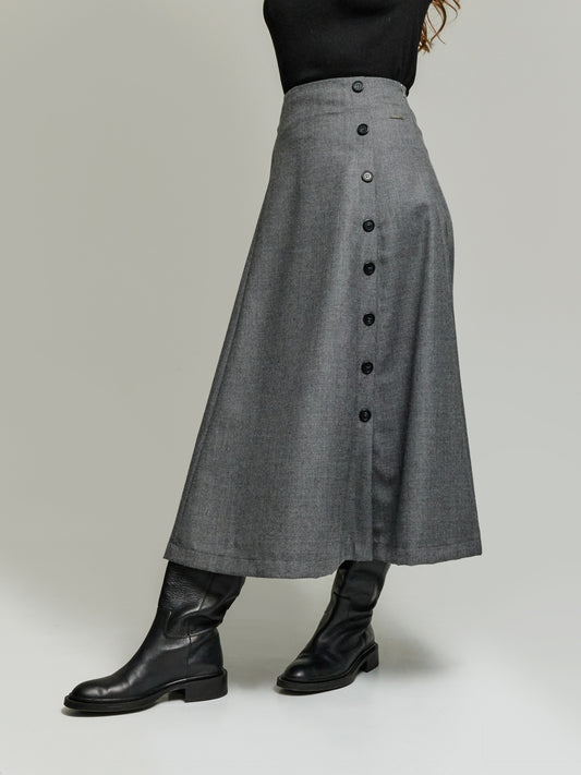Falda Ysidro Lana Color Gris