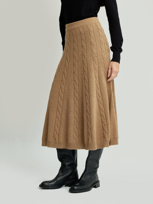 Falda Yessica Baby Alpaca Color Camel