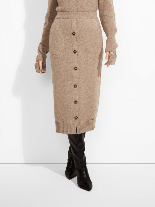 Falda Zita Baby Alpaca Color Marrón