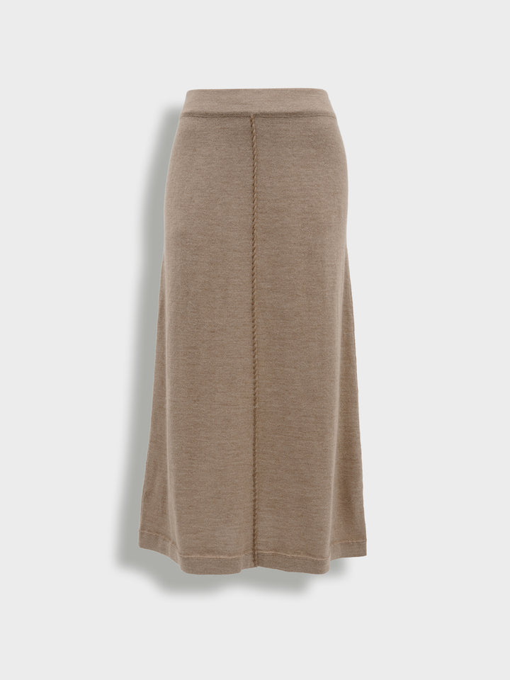 Brenda Skirt Baby Alpaca Color Brown
