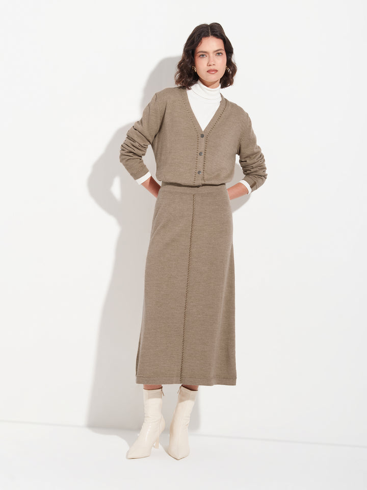Brenda Skirt Baby Alpaca Color Brown