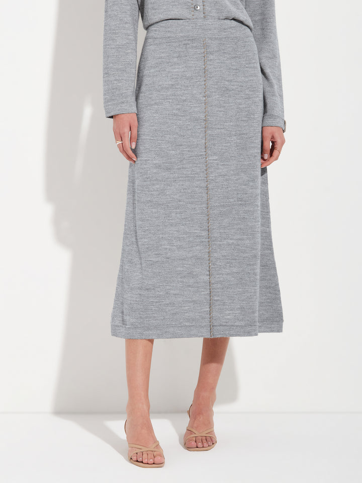 Brenda Skirt Baby Alpaca Color Grey