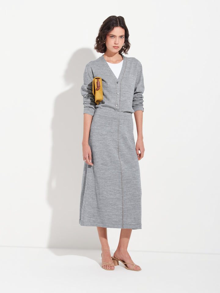 Brenda Skirt Baby Alpaca Color Grey