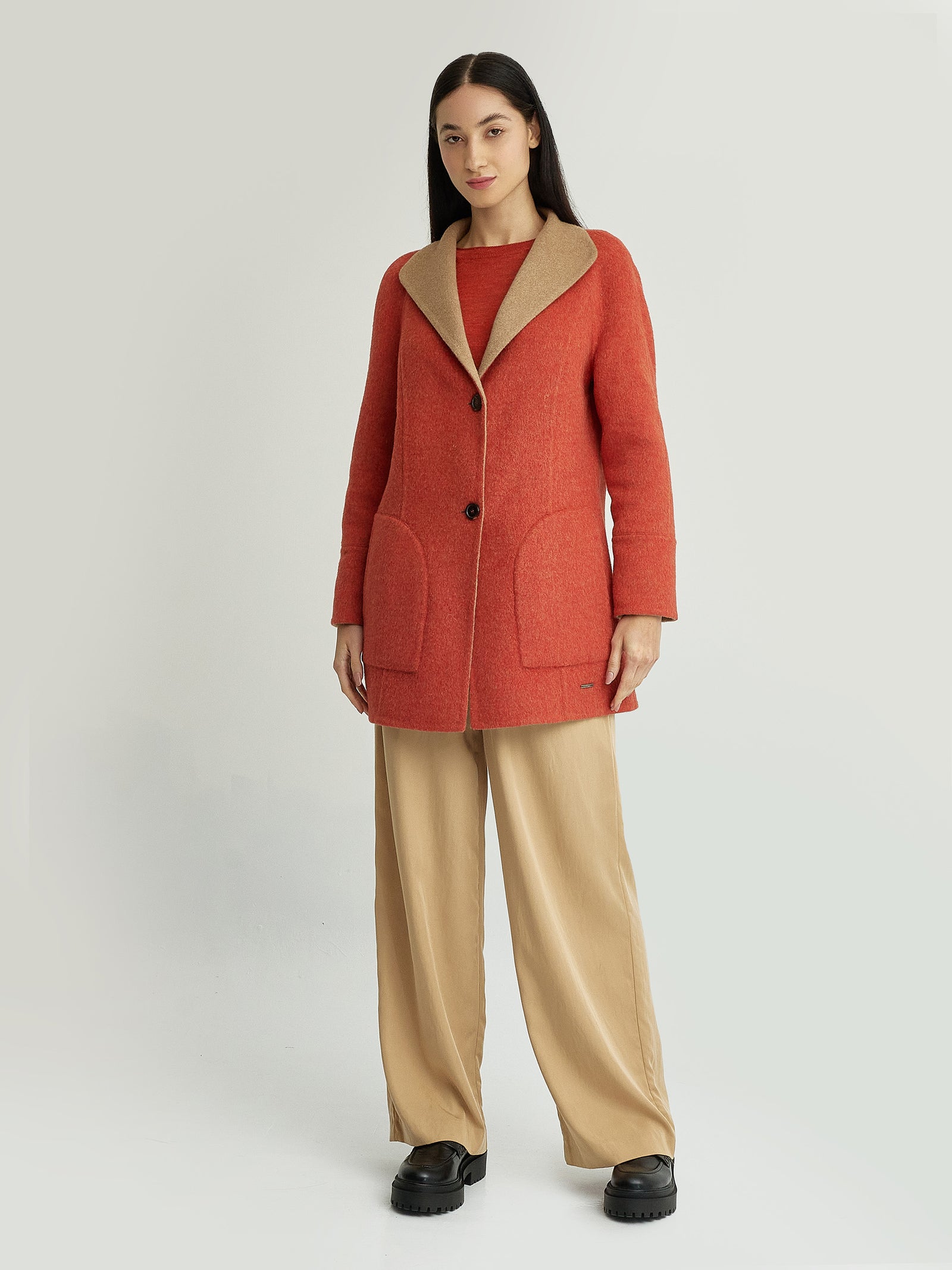 Yuriel Coat Baby Alpaca Color Orange